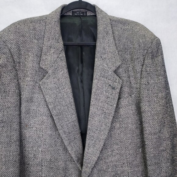 Gino Rossi Sport Coat Mens 40R 100% Silk Plaid 2-Button Blazer Nailshead Pattern - Picture 3 of 16
